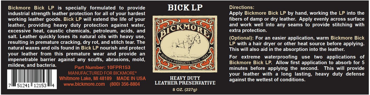 Bickmore Bick LP pouring texture on cloth, shows coverage and application ease