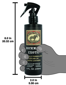 bickmore 8oz bottle next to common items to show portable size