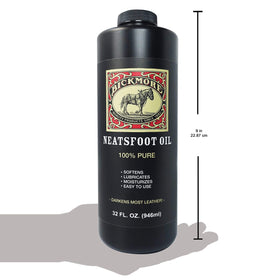 Bickmore bottle staged with leather tools for workshop maintenance
