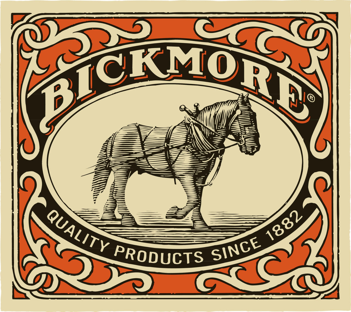 Bickmore label detail showing made in USA and product information