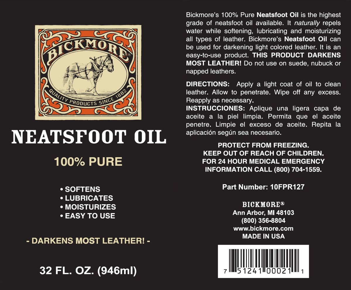Bickmore bottle open pouring oil demonstrating easy application