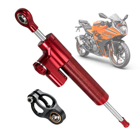BICMDO front view of red steering damper showing compact design and stability