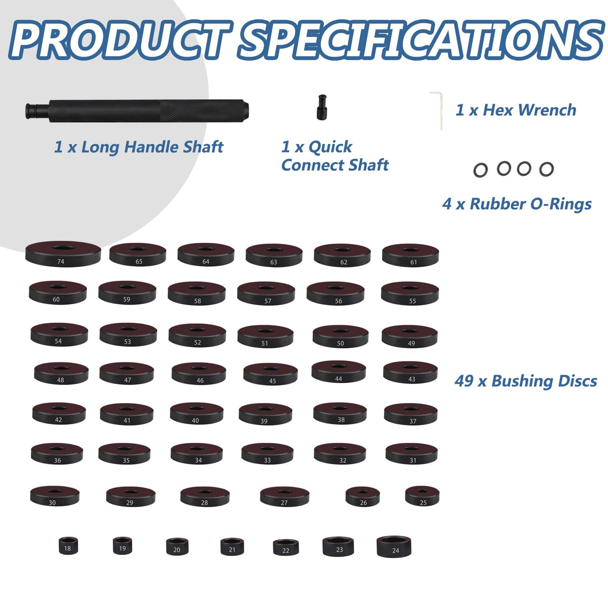 Bicos disc close-up revealing stamped diameters and precision fit benefit