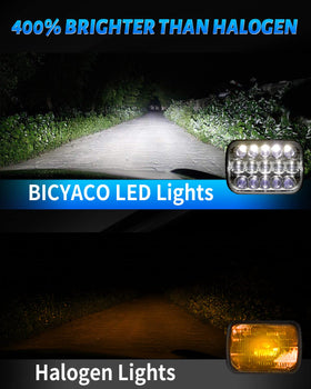 BICYACO backside with H4 connector and wiring harness for easy plug-and-play installation