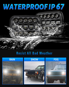 BICYACO headlight mounted on Jeep Wrangler demonstrating brighter road illumination