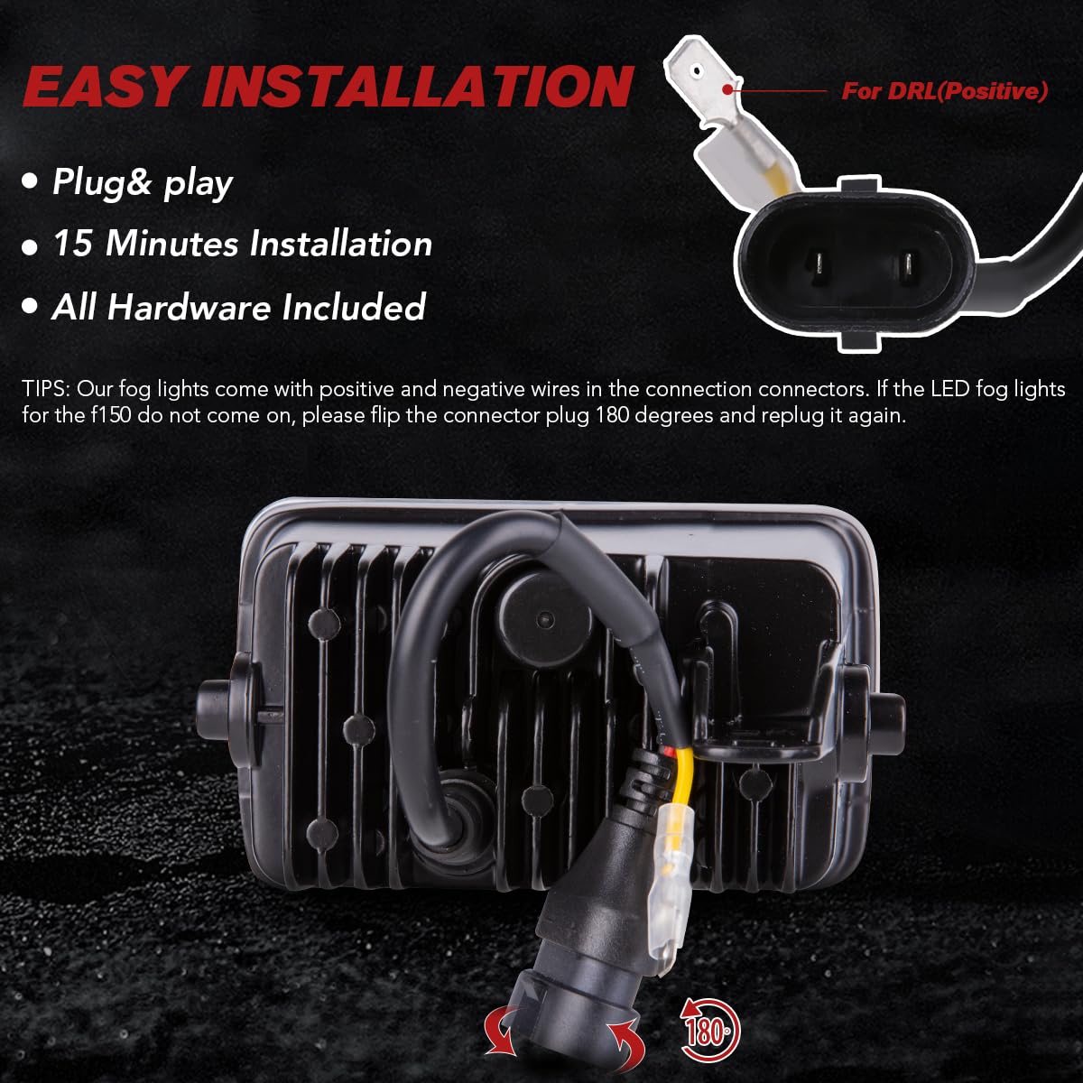 BICYACO wiring connectors and included hardware for quick plug-and-play