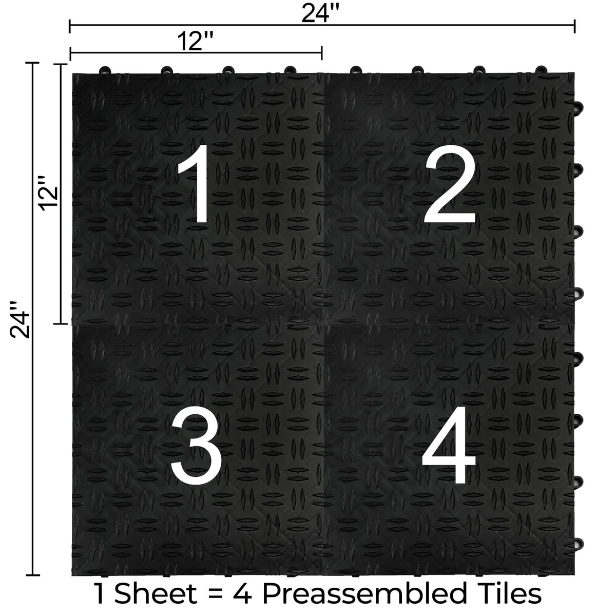 Big Floors close-up of diamond double-tread pattern for improved traction