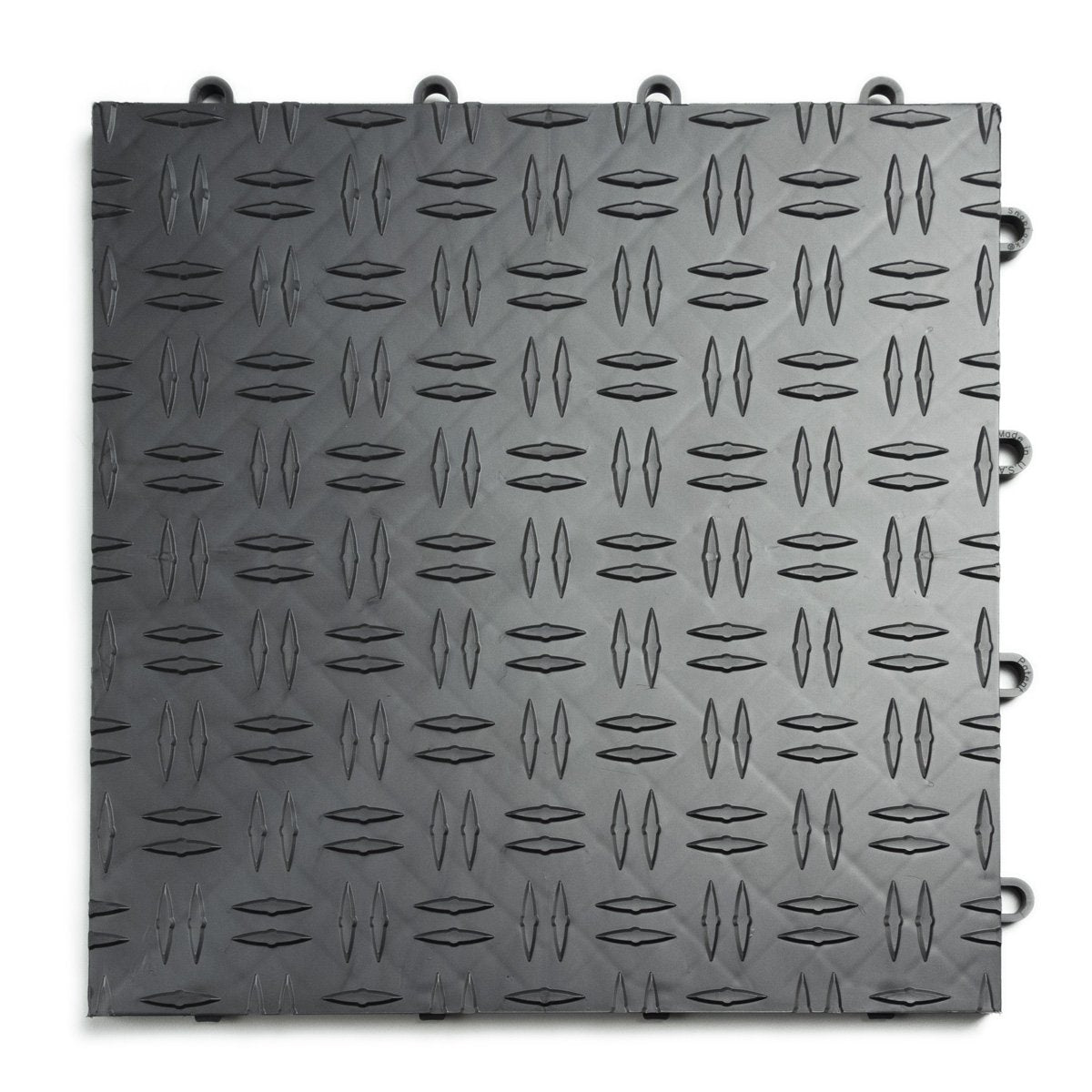 Big Floors front packaging showing 48-pack graphite tiles and quick install benefit