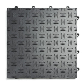 Big Floors front packaging showing 48-pack graphite tiles and quick install benefit