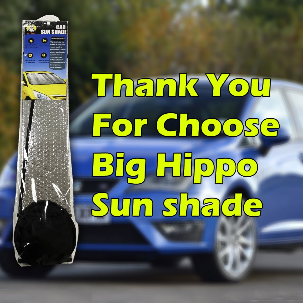 Big Hippo sun shade beside ruler showing 55.16 by 27.5 inch coverage