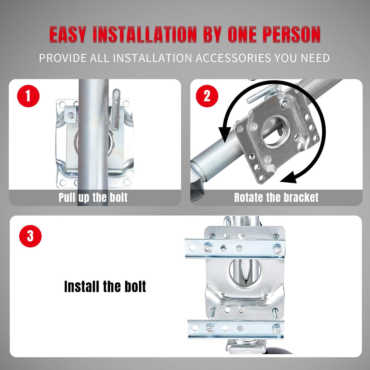 BIG RED 6-inch PP wheel swivel close-up for smooth movement on uneven ground
