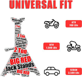 BIG RED pair supporting a car in a garage illustrating safe elevated access