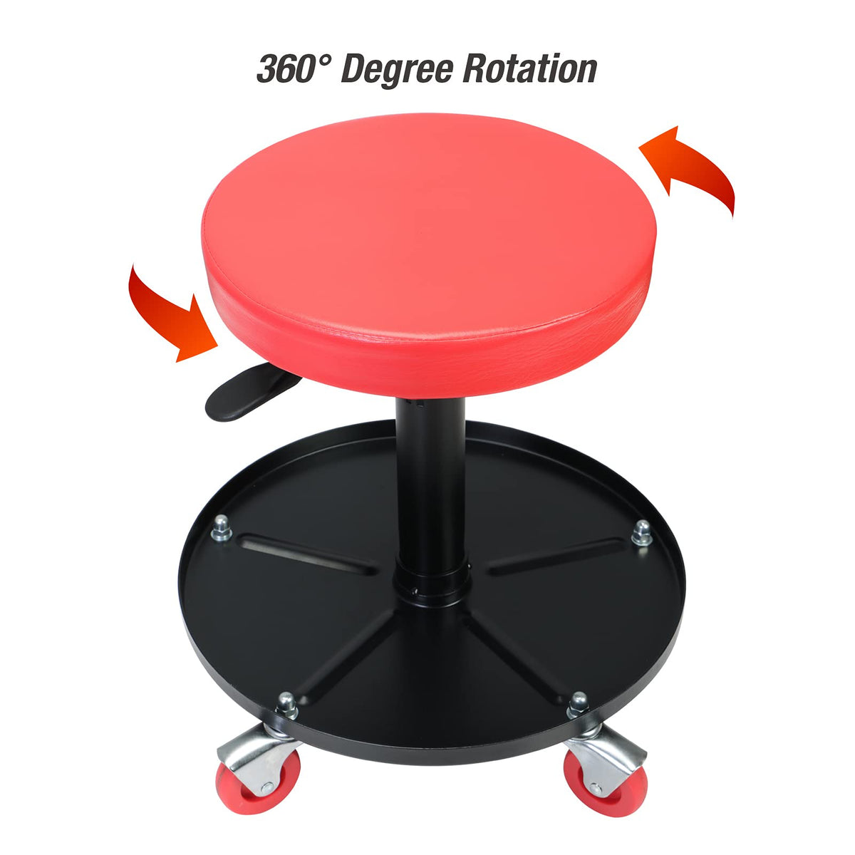 BIG RED base and five 360-degree casters demonstration for smooth movement and stability