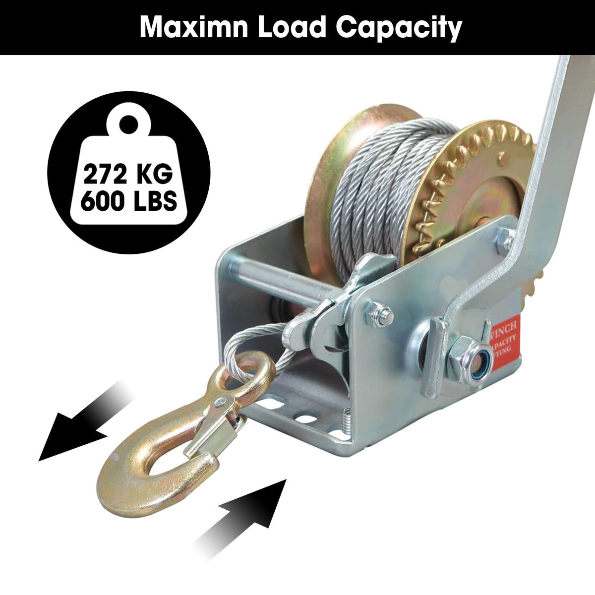 BIG RED winch mounted on trailer demonstrating secure installation benefit