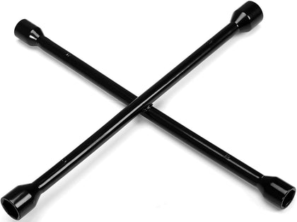 BIG RED front view of 16-inch cross wrench showing four sockets and leverage advantage