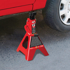 BIG RED stands in use under a compact car offering secure support