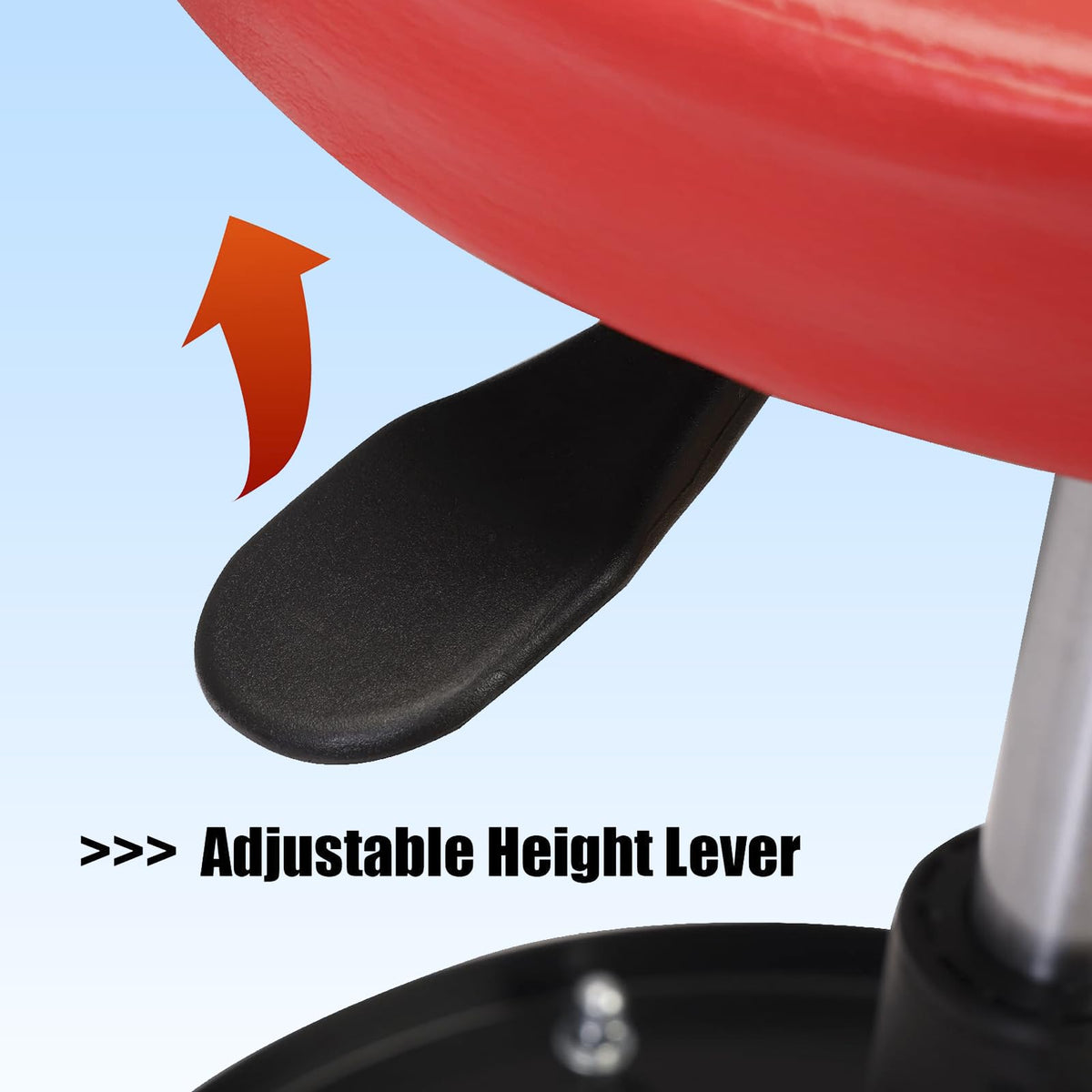 BIG RED size comparison next to car wheel showing compact fit