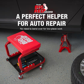 BIG RED under-seat tool tray with compartments keeps wrenches and screws handy benefit: faster repair
