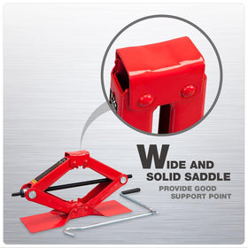 BIG RED wide base detail improving stability while lifting