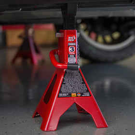 BIG RED product label and packaging showing model and warranty info