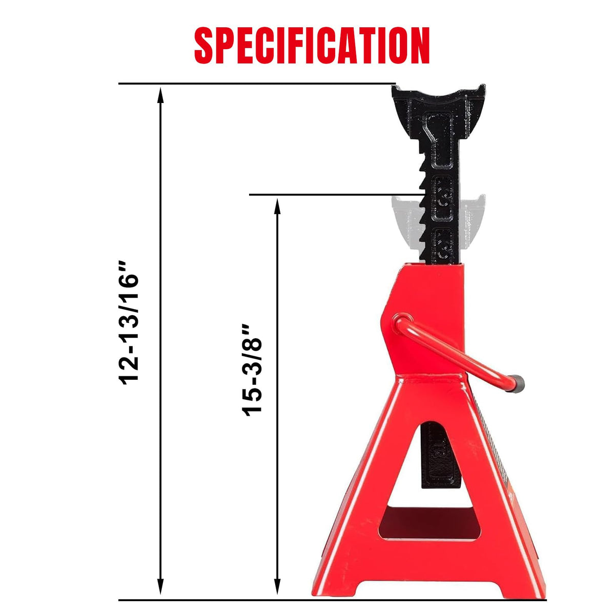 BIG RED in-use image with stand under SUV showing safe vehicle support