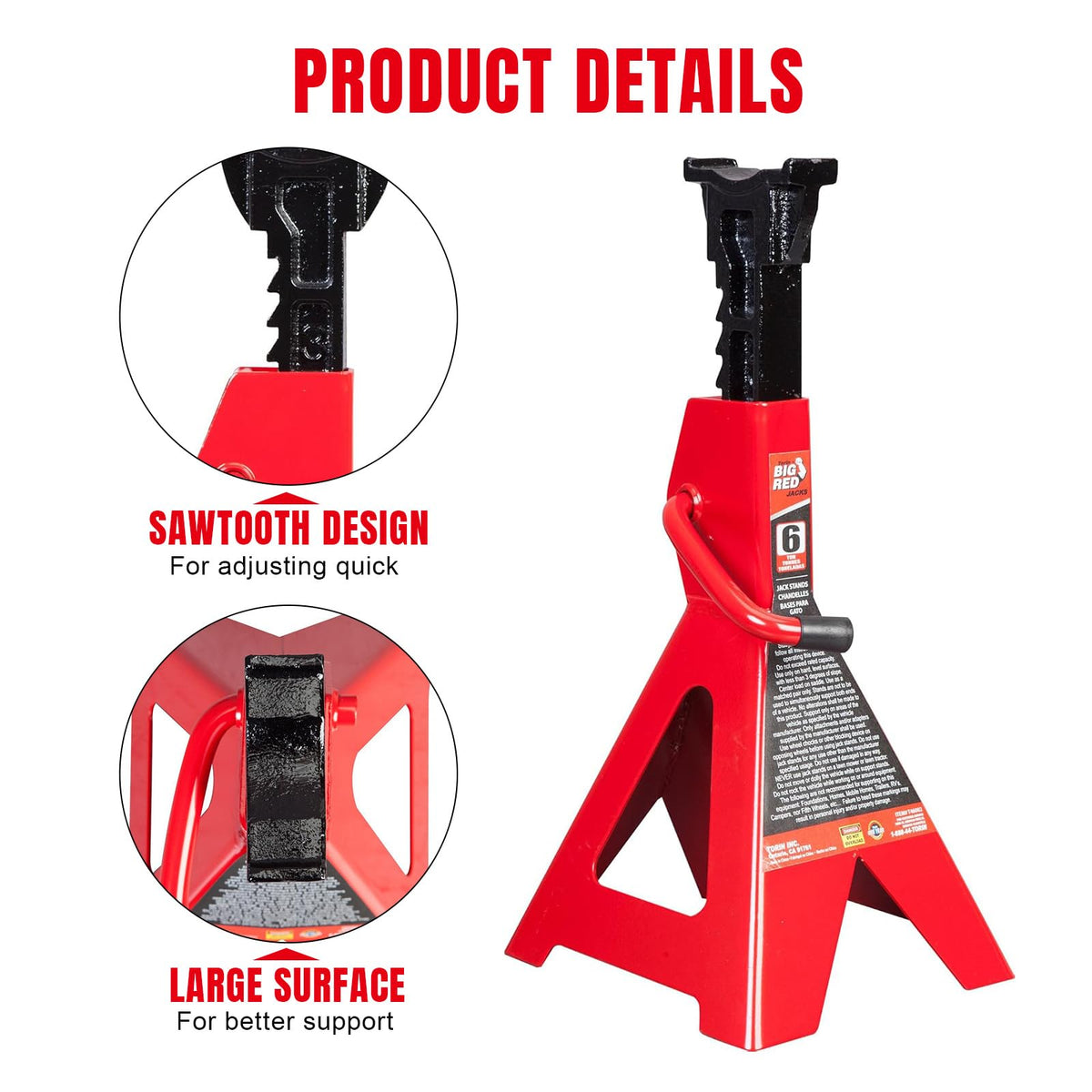 BIG RED saddle detail showing large surface contact for better load distribution