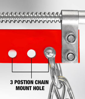 BIG RED threaded shaft and crank detail for precise tilt adjustment benefit
