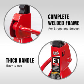 BIG RED sawtooth ratchet bar and pawl close-up for quick secure height changes
