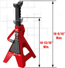 BIG RED jack stand shown at mid-height illustrating stable adjustable support benefit