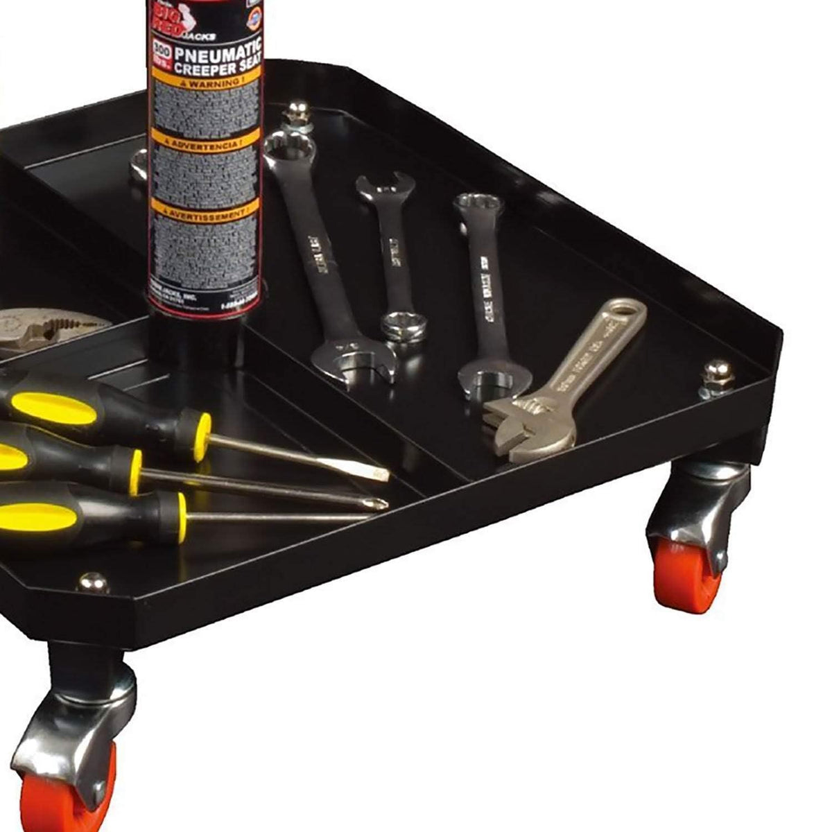 BIG RED four 360-degree swivel casters shown for smooth workshop mobility and control