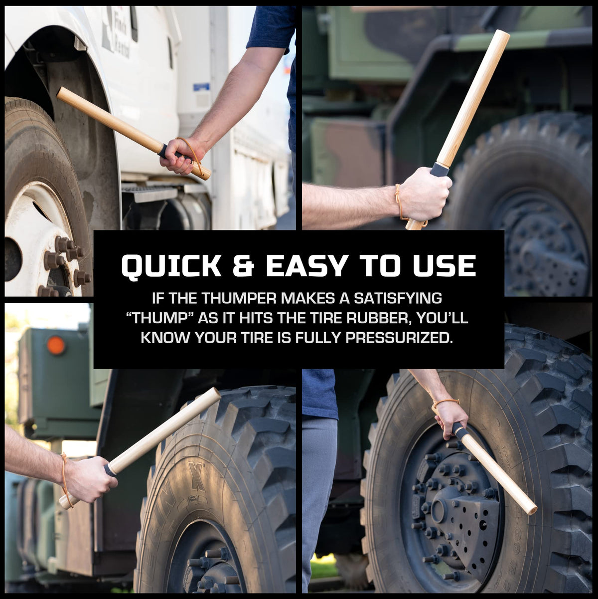 Big Rig Defense shown in use on a truck tire for fast inspection and quick diagnostics