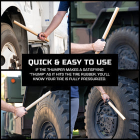 Big Rig Defense shown in use on a truck tire for fast inspection and quick diagnostics