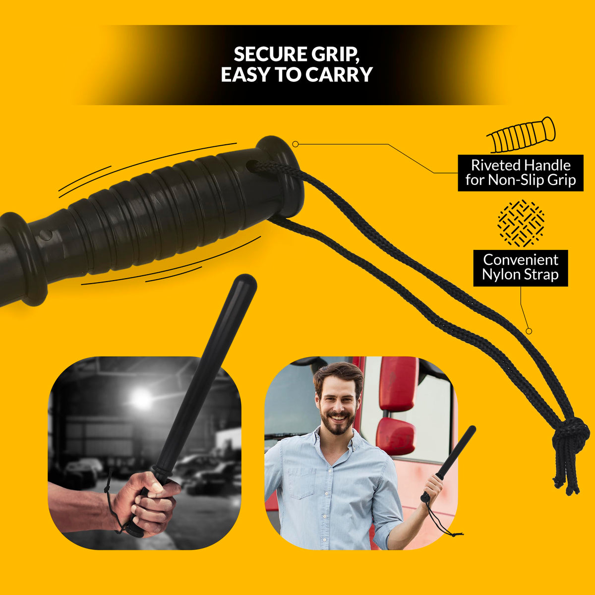BIG RIG DEFENSE B R stored in a truck cab compartment for convenient access