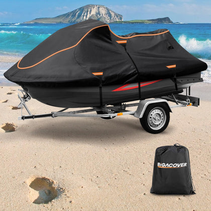 BIGACOVER front view of cover fitted on jet ski showing full protection and neat fit