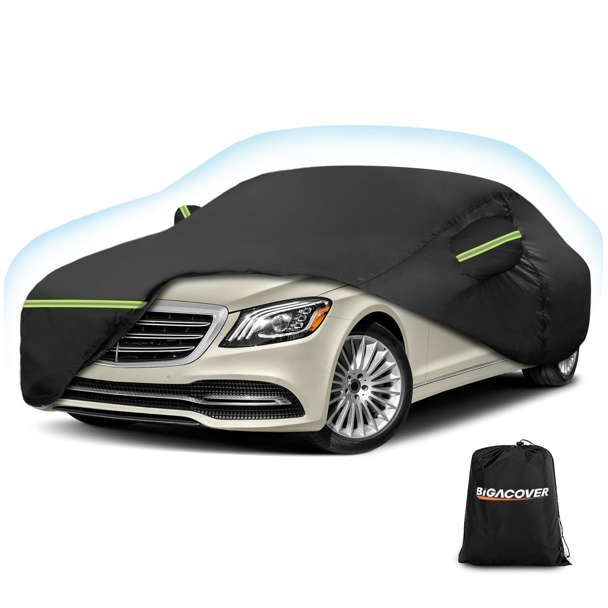 BIGACOVER front view on Mercedes S-Class showing full coverage and protection