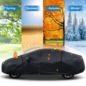 BIGACOVER straps and windproof buckles on Mercedes S-Class securing cover in wind