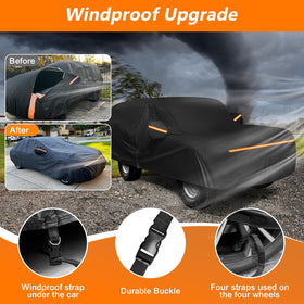 BIGACOVER reflective strips on front and mirrors improving nighttime visibility