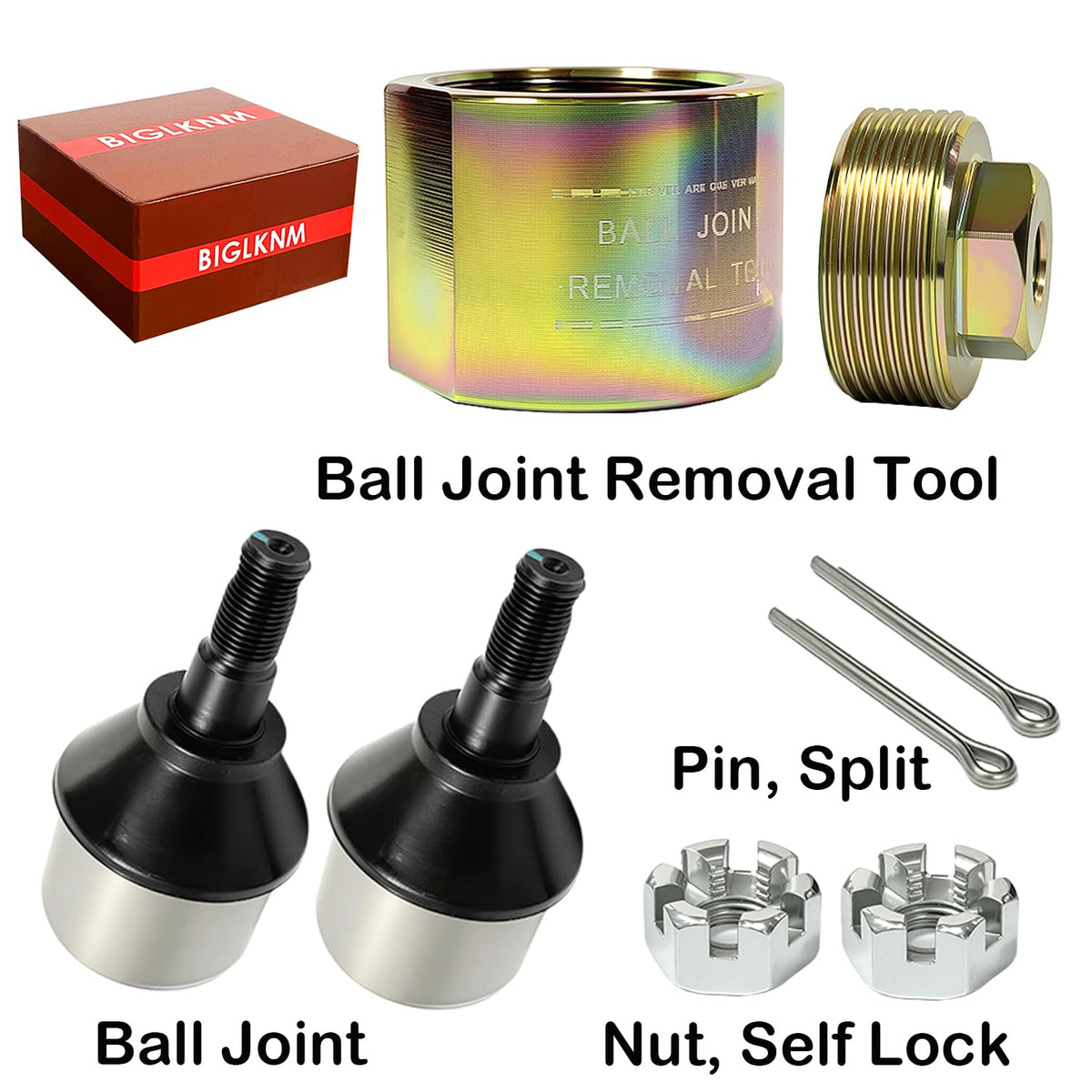 BIGLKNM close-up of ball joint threads and shank for durable fit verification
