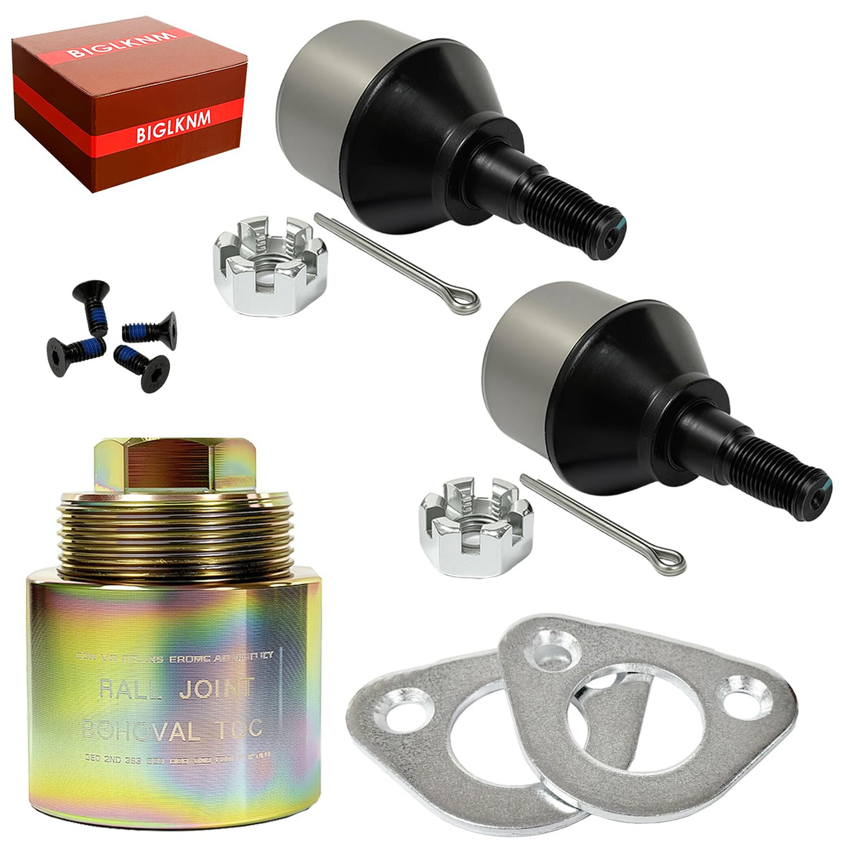 BIGLKNM front packaging showing complete Polaris ball joint removal kit and contents
