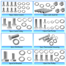 BIGLKNM header bolts laid out illustrating correct quantities for headers
