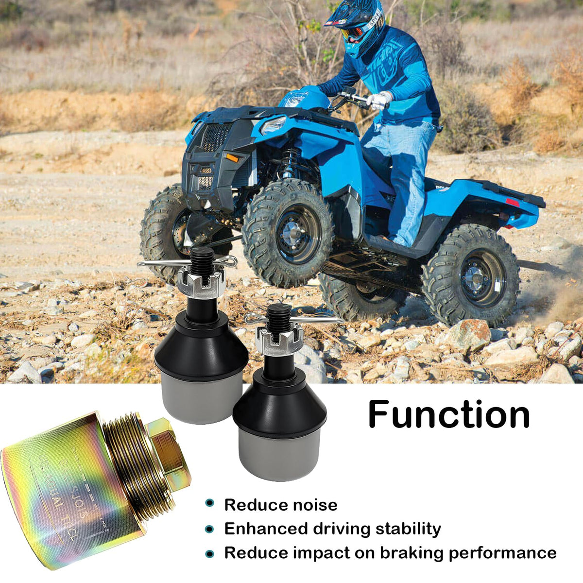 BIGLKNM installed ball joint on Polaris front assembly restoring steering stability