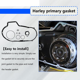 BIGLKNM gasket installed on Sportster primary cover demonstrating correct fit