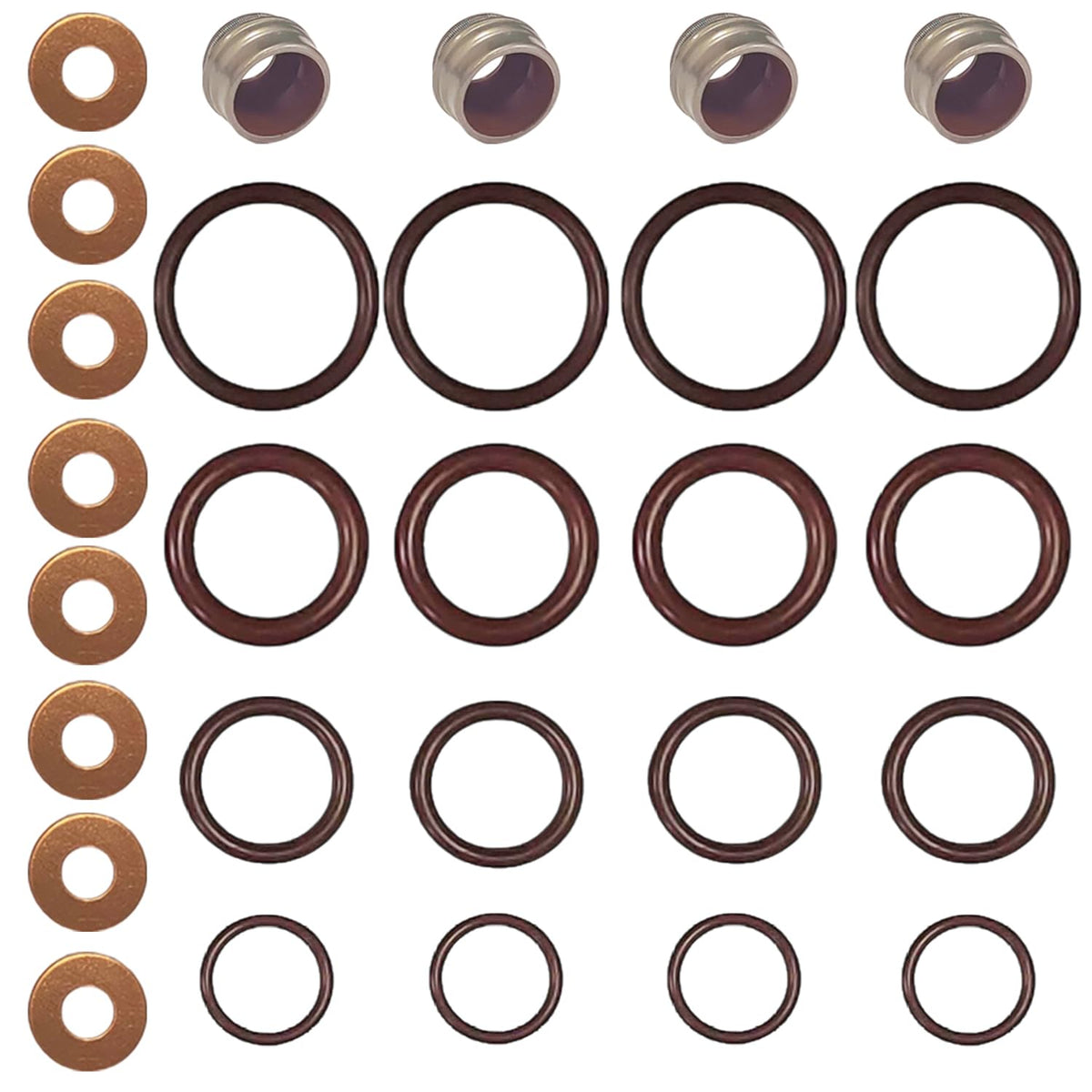 BIGLKNM assortment of NBR seals and O-rings flatlay showing oil-resistant durability