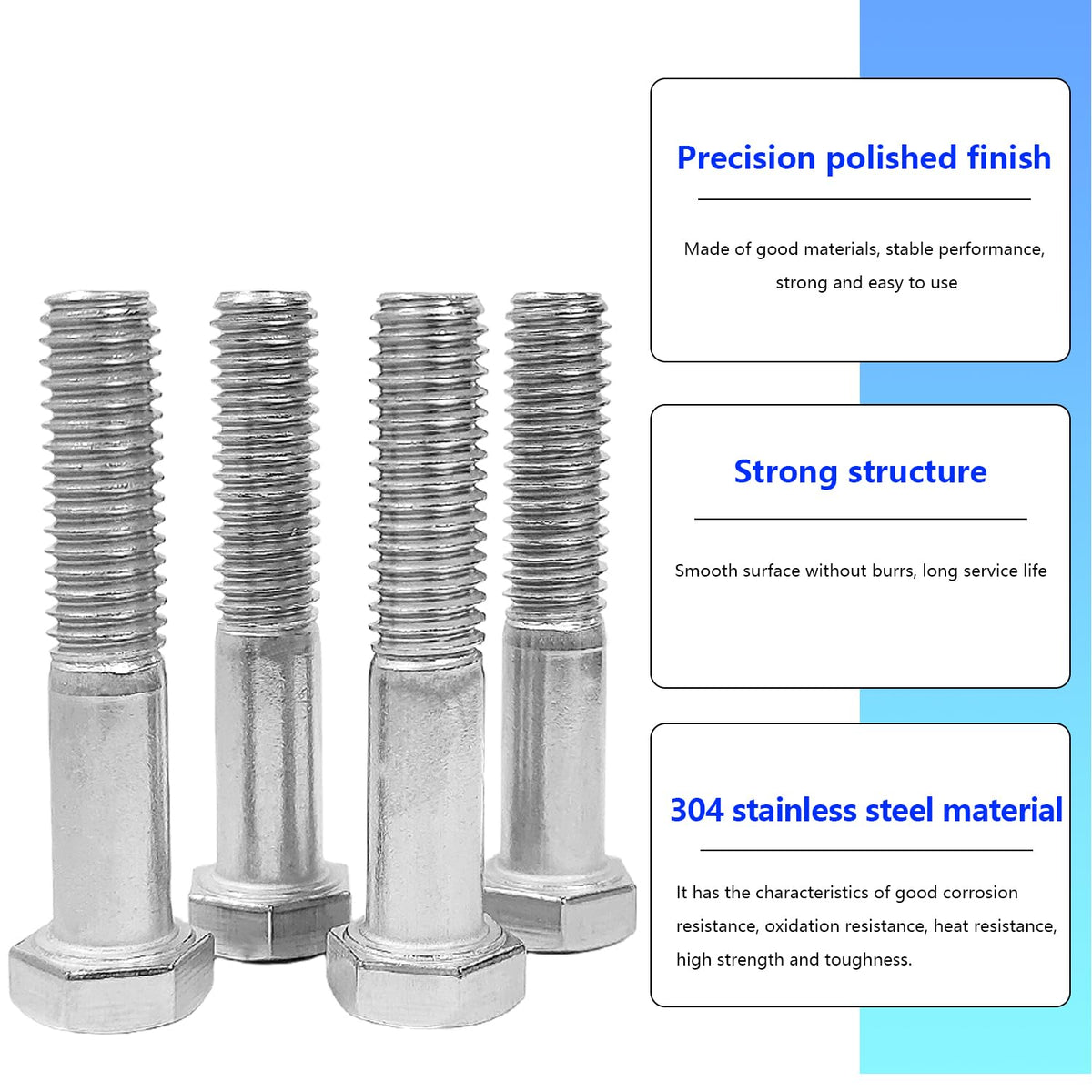 BIGLKNM bolt beside ruler demonstrating accurate length and tolerance