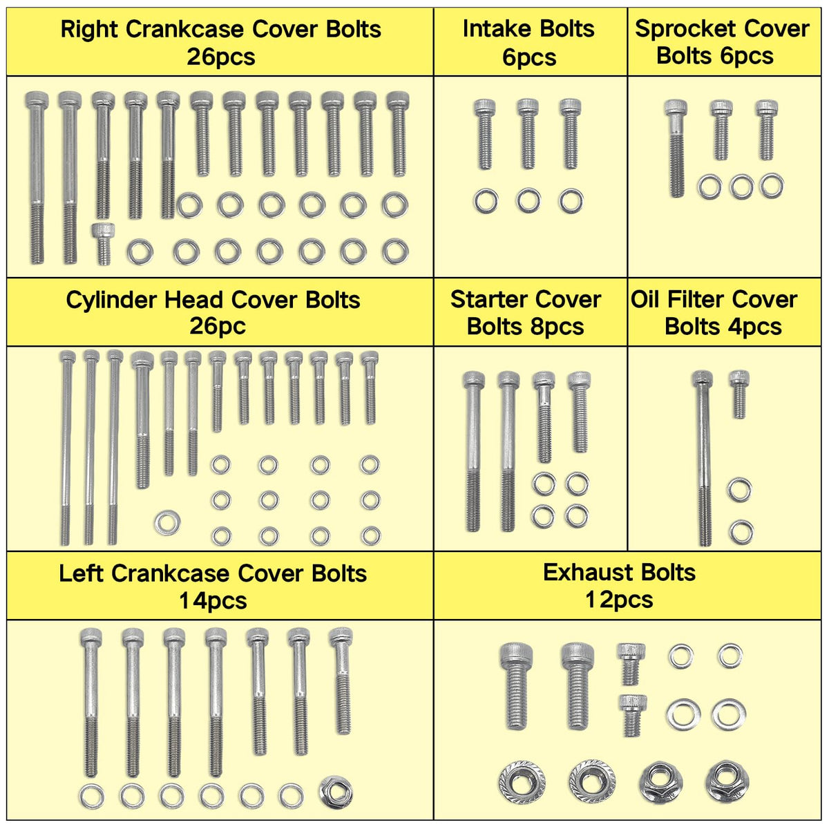 BIGLKNM polished bolt heads close-up showing corrosion-resistant finish and durability