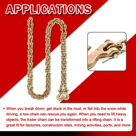 BIGREAT chain used in truck recovery showing practical towing and rescue capability