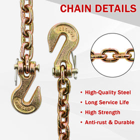 BIGREAT full 12-foot chain laid out demonstrating length and portability for hauling