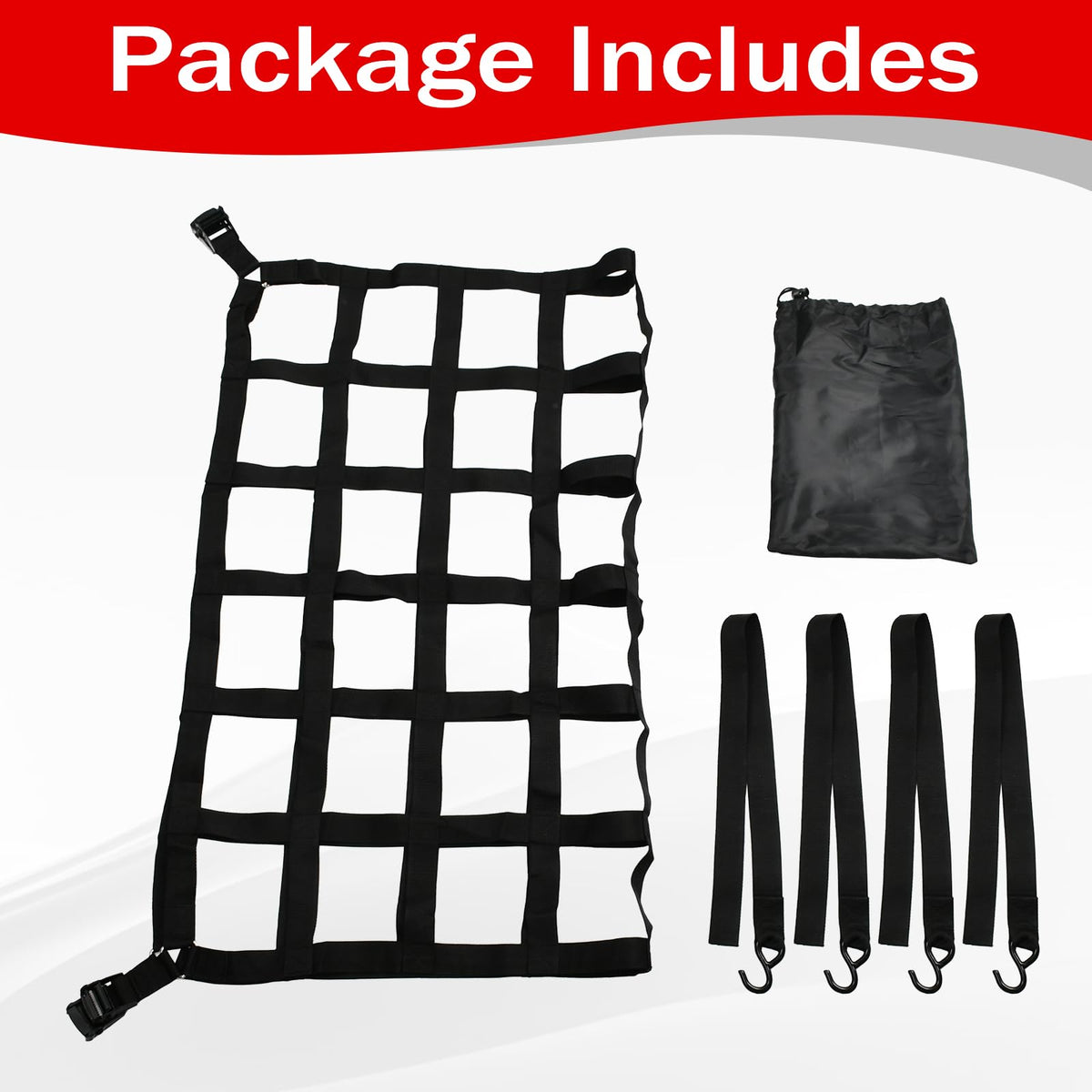 BIGREAT folded cargo net compact for convenient storage and transport