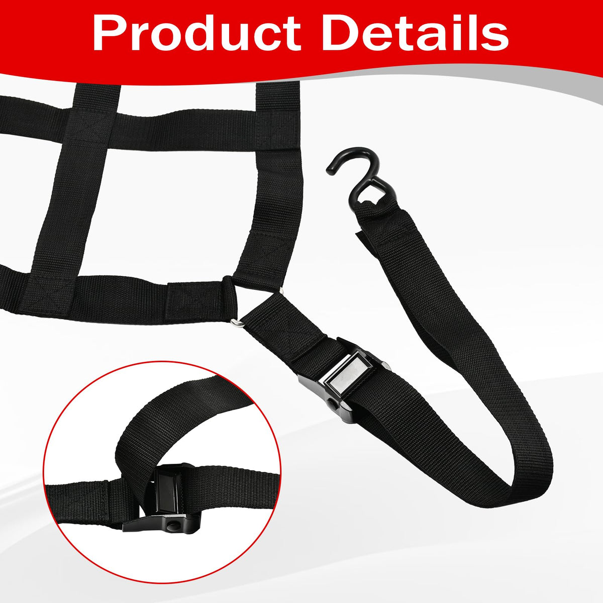 BIGREAT net securing camping gear in truck for organized transport