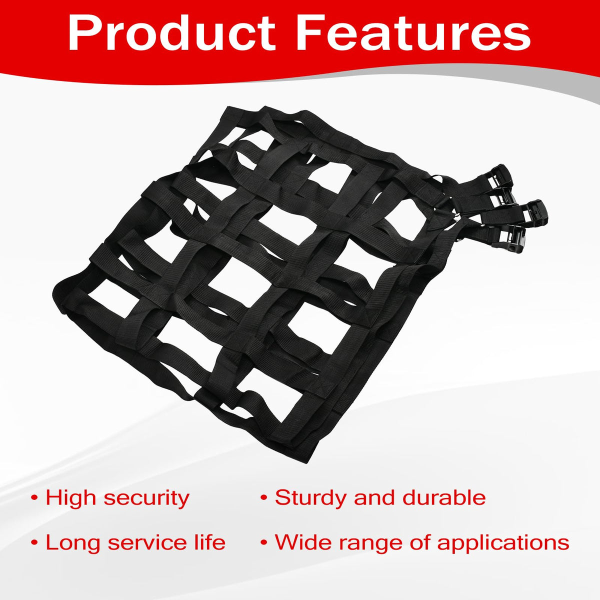 BIGREAT cargo net installed in pickup bed securing mixed cargo safely